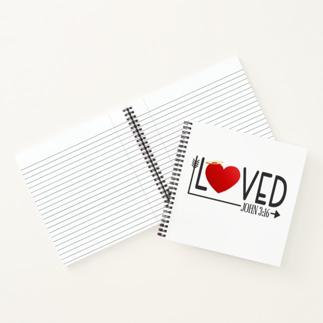 Simple Loved Bible Verse Valentine | Notebook (Inside)