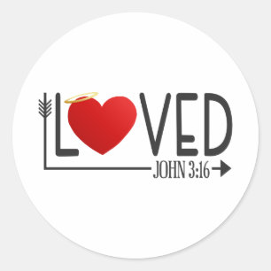 Simple Loved Bible Verse Valentine   Sticker
