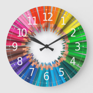 Simple Lovely Colourful Pencils   Wall Clock