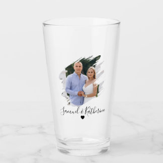 Simple Lovely Valentine's Couple Beer Glass