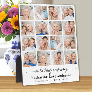 Simple Loving Memory 16 Photo Collage Memorial Plaque
