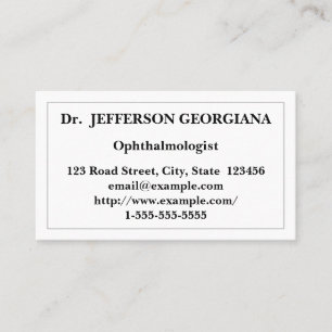 Simple & Low-Key Ophthalmologist Business Card