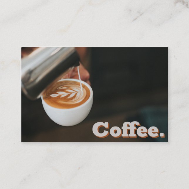 Simple Loyalty Pour Coffee Art Punch-Card Card (Front)