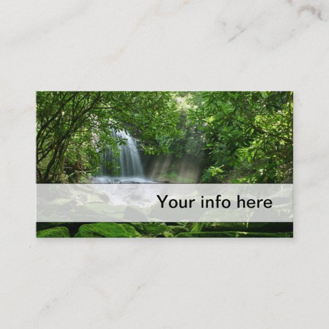 Simple lush waterfall business card (Front)