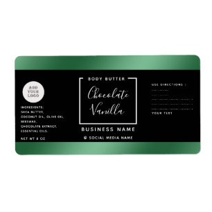 Simple lux typography black green cosmetics logo