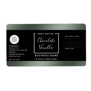 Simple lux typography black green cosmetics logo