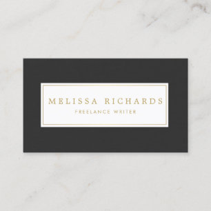 Simple Luxe Black Linen Writer, Author, Blogger Business Card