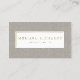 Simple Luxe Linen Writer, Author Business Card