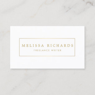 Simple Luxe White Writer, Author Business Card