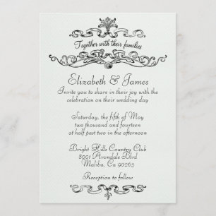 Simple Luxury Black And White Wedding Invitations