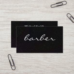 Simple luxury black & white barber typography business card