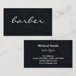 Simple luxury black & white barber typography business card