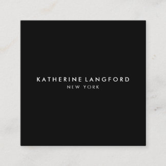 Simple Luxury Black & White Minimal Boutique Square Business Card