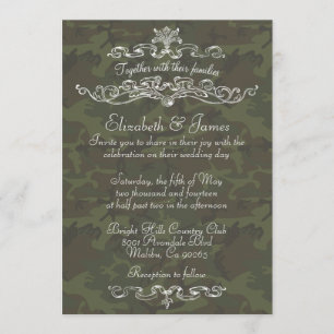 Simple Luxury Camo Wedding Invitations