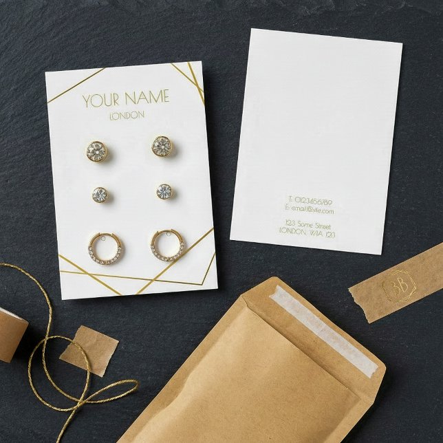 Simple luxury gold geometric earring display card (Creator Uploaded)