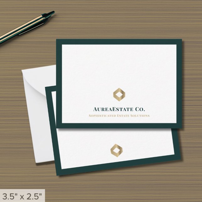 Simple Luxury Gold Logo Note Card (Creator Uploaded)