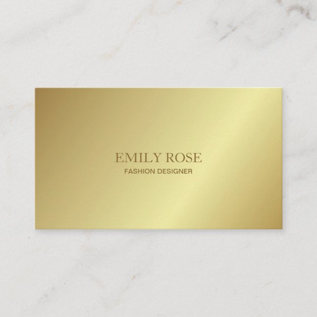 Simple Luxury Gold Professional Minimalist Business Card (Front)