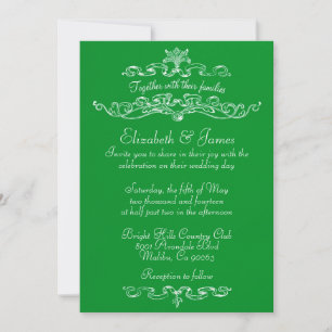 Simple Luxury Green Wedding Invitations