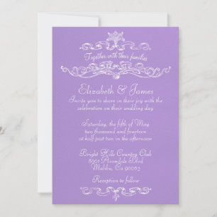 Simple Luxury Lavender Wedding Invitations