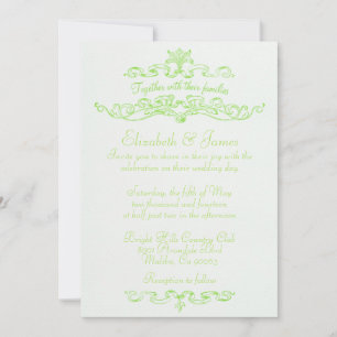 Simple Luxury Lime Green Wedding Invitations