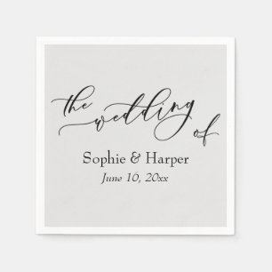 Simple Luxury Script Font The Wedding Of Grey Napkin