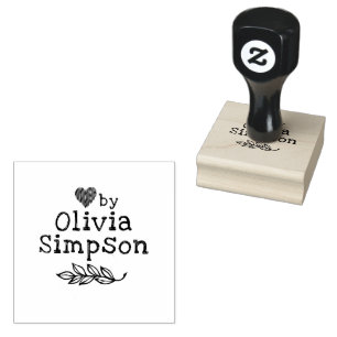 Simple Made by Name Small Business Rubber Stamp