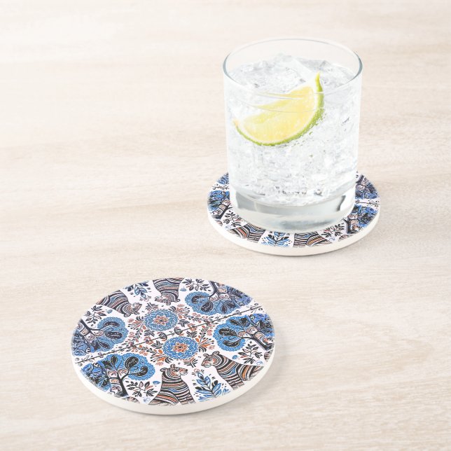 simple madhubani painting coaster (Side)