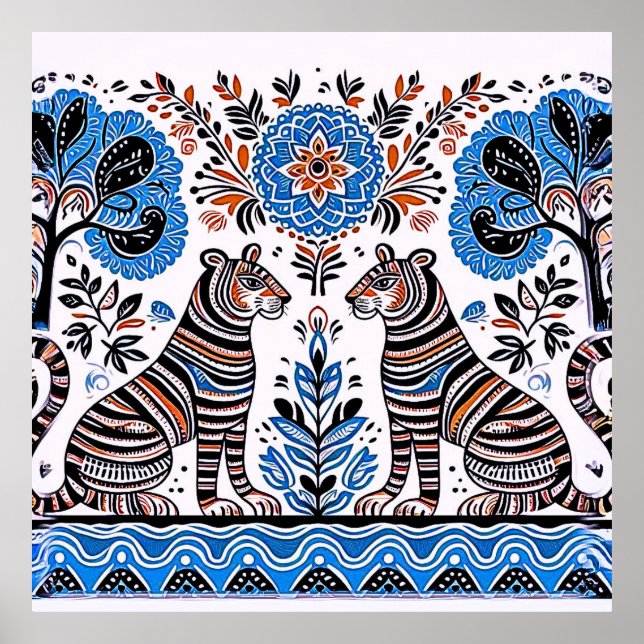 simple madhubani painting poster (Front)