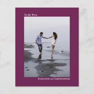 Simple Magenta BUDGET Wedding Photo Invitation