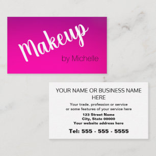 Simple Magenta Purple Shades Makeup Artist Business Card