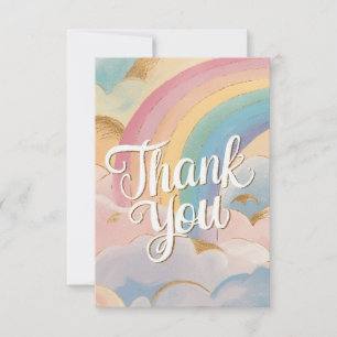 Simple Magic Rainbow and Clouds Thank You Card