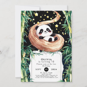 Simple Magical Children's Panda Birthday Invitation