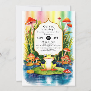Simple Magical Frog Birthday Invitation