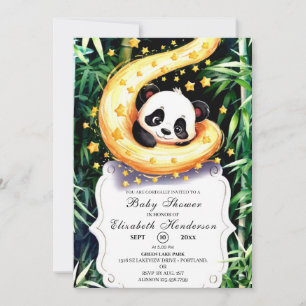 Simple Magical Little Panda Baby Shower Invitation