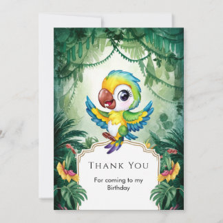 Simple Magical Parrot Thank You card