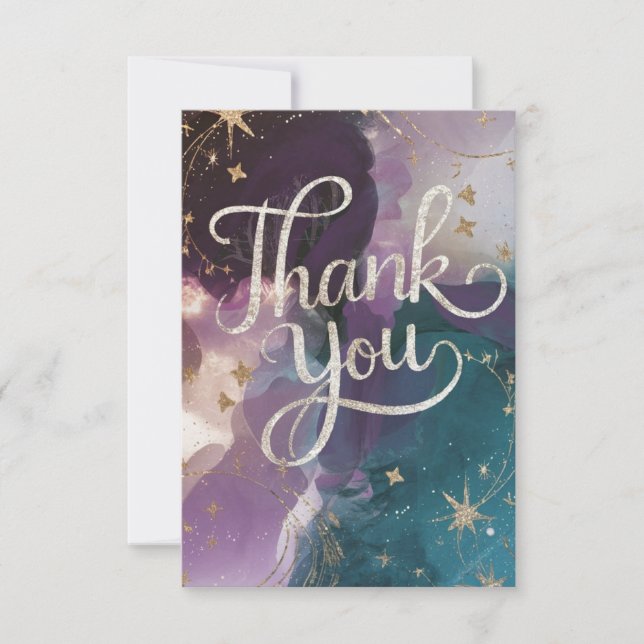 Simple Magical Trail Celestial Thank You Card (Front)