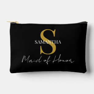 Simple Maid of Honour gift monogram, name  Accessory Pouch