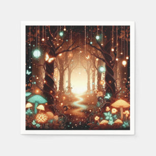 Simple Majestic Enchanted Forest Baby Shower  Napkin