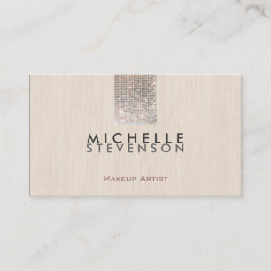 Simple Makeup Artist Modern Chic Faux Sequin Business Card