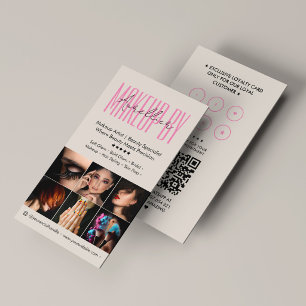 Simple Makeup Artist Stylist Loyalty Sand Pink Business Card