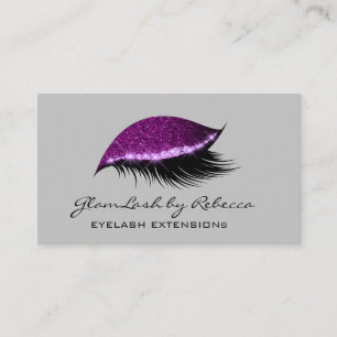 Simple Makeup Beauty Eyelash Lashes Glitter Purple Business Card