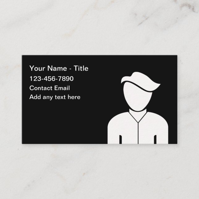 Simple Male Contact Calling Cards (Front)