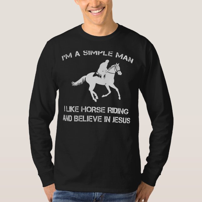 Simple Man: Horse Riding & Jesus Tee (40 character (Front)