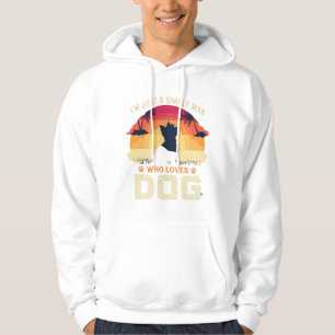 Simple Man Who Loves Dog Silhouette Sunset Palm Tr Hoodie