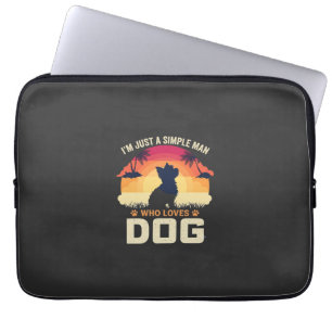 Simple Man Who Loves Dog Silhouette Sunset Palm Tr Laptop Sleeve