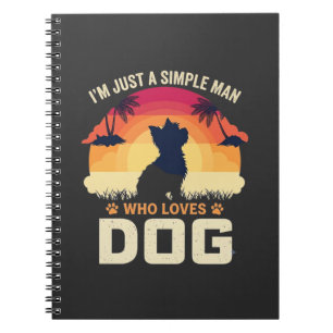 Simple Man Who Loves Dog Silhouette Sunset Palm Tr Notebook