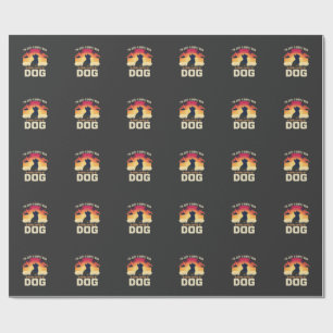Simple Man Who Loves Dog Silhouette Sunset Palm Tr Wrapping Paper