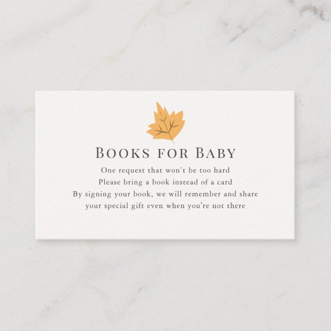 Simple Maple Leaf Book Request Enclosure Card (Front)