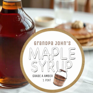 Simple Maple Syrup Label Sap Bucket & Kraft Border