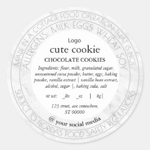 Simple Marble Cottage Food Law Label